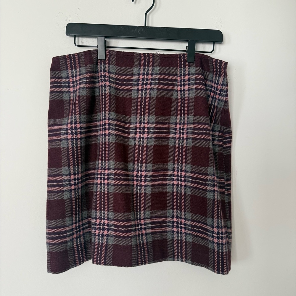 Vintage 90s Venezia Jeans Clothing Co. Wool Purple & Pink Plaid Academia Skirt
